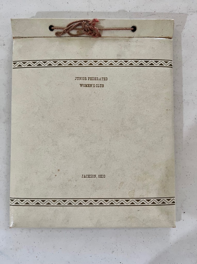 The cover of the Junior Federated Women's Club press book from 1959 - 1960.